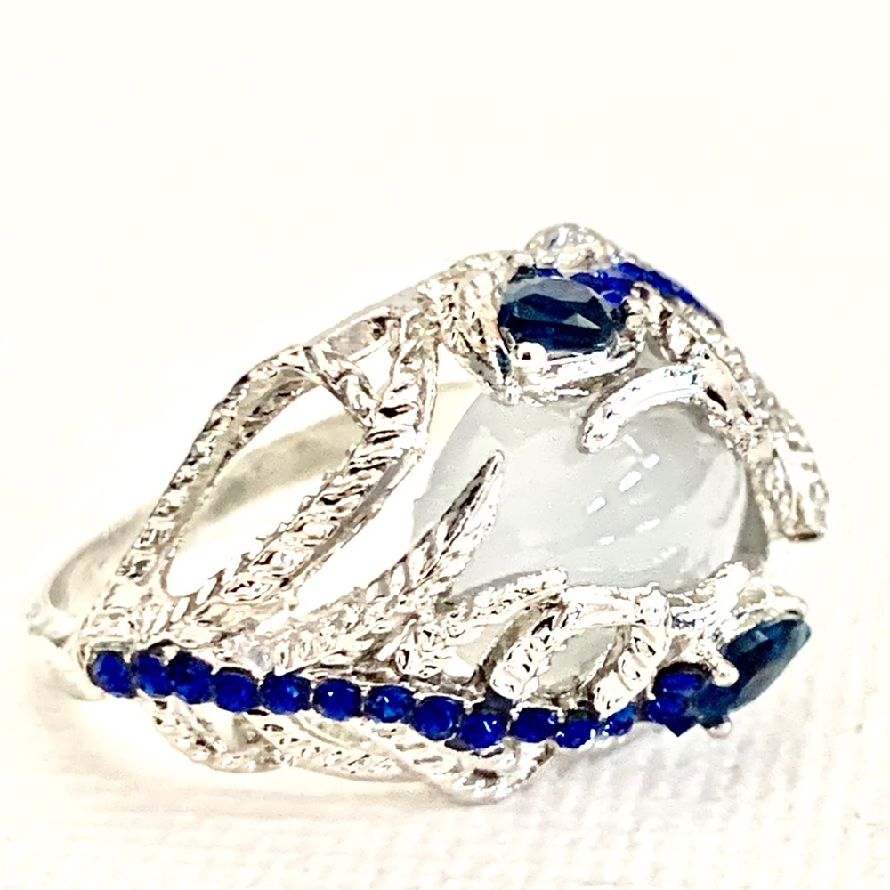 Ring Blue Rhinestones